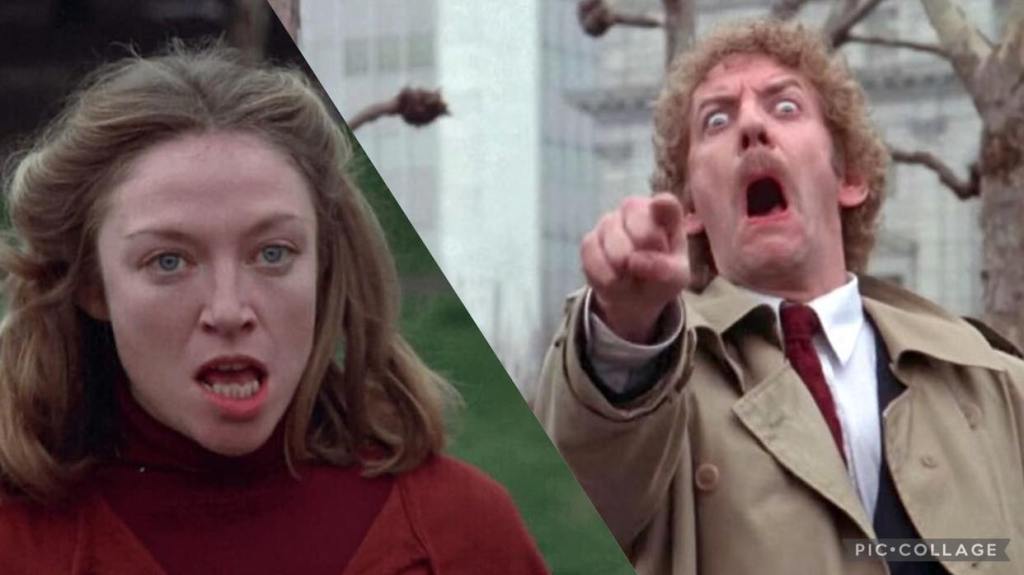 Veronica Cartwright and Donald Sutherland in Invasion Of The Body Snatchers